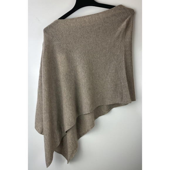 Alashan 100% Cashmere Draped Dress Topper Poncho Lightweight Soft & Cozy Tan NWT - Picture 15 of 16